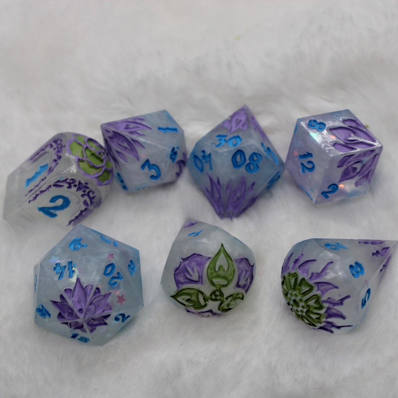 Lavendar Fields Resin Dice Set