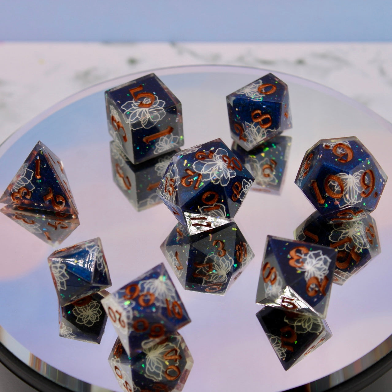Lace Flower Resin Dice Set