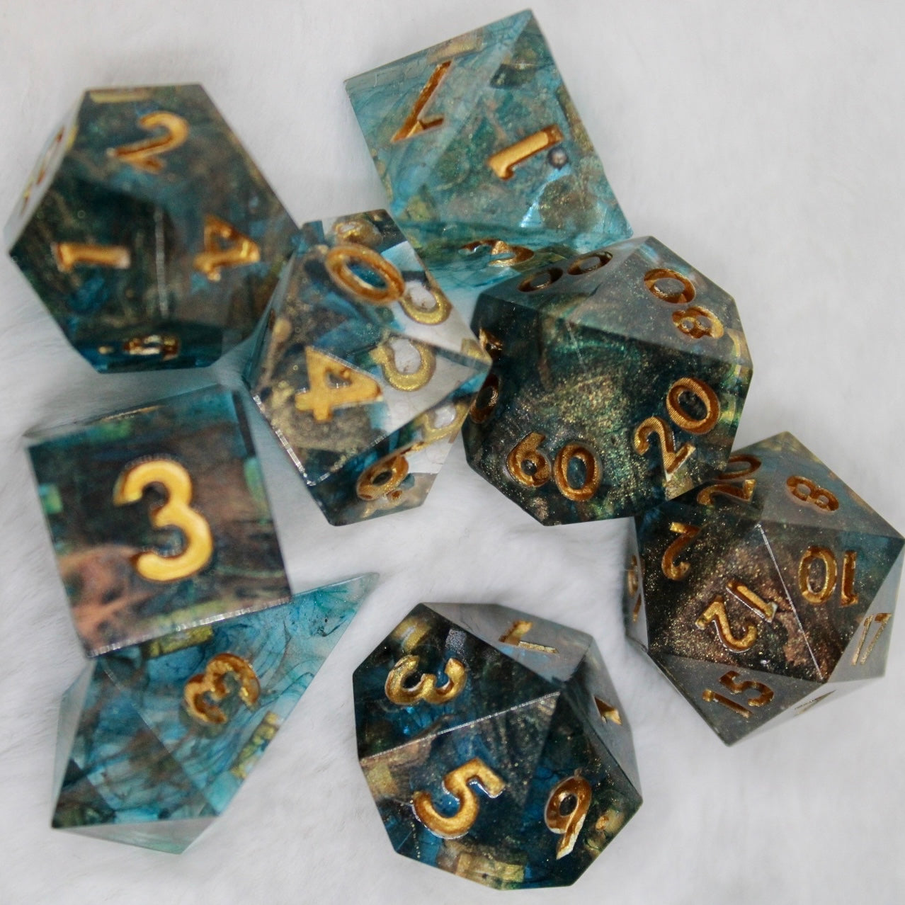 Sunken Treasure Resin Dice Set