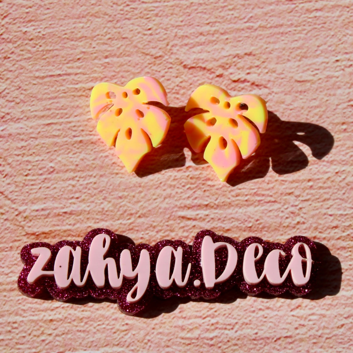 Valentines Monstera Studs