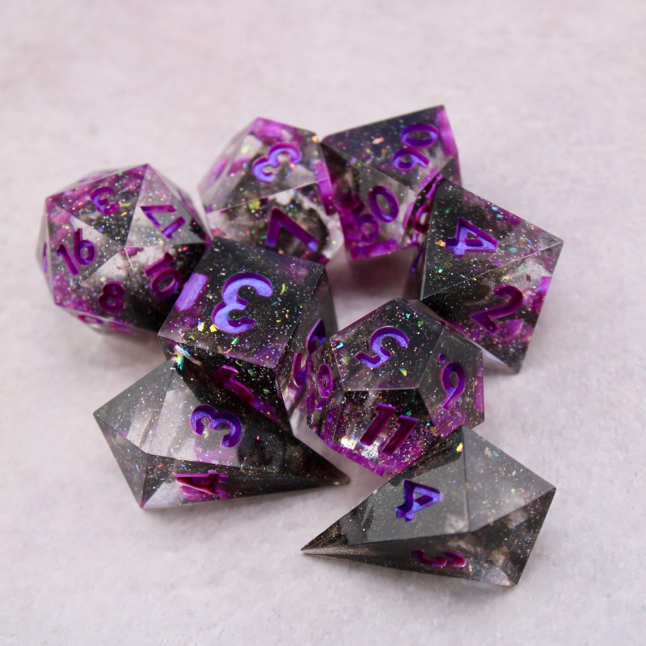 Space Glimmer Resin Dice Set - Discounted