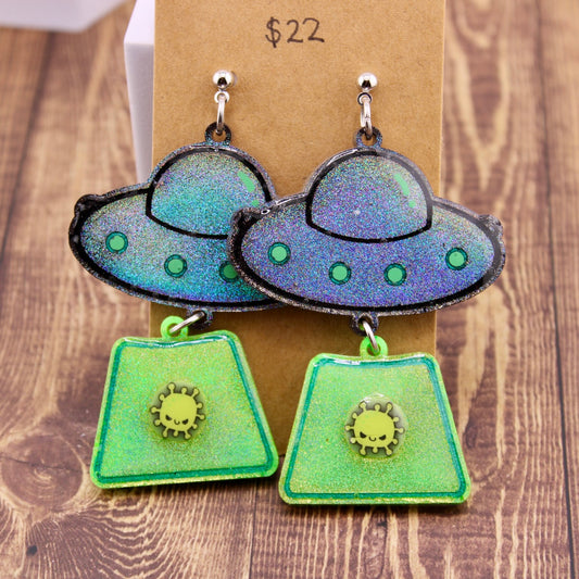 Alien Abduction Earrings - MADE TO ORDER