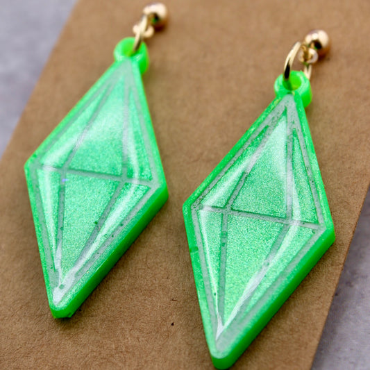 Computer Game Gem Style Earrings