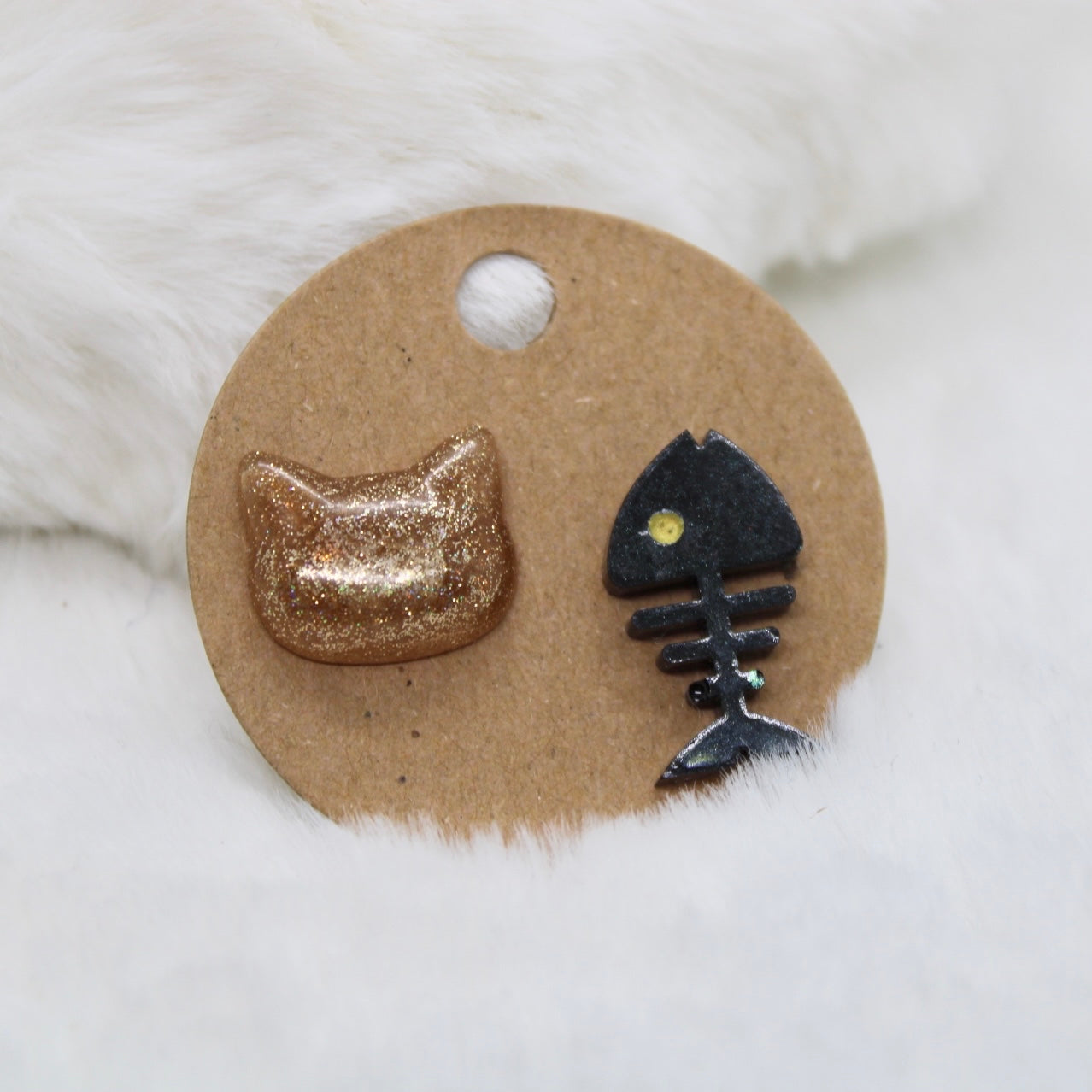 Kitty and Fish Bone Studs