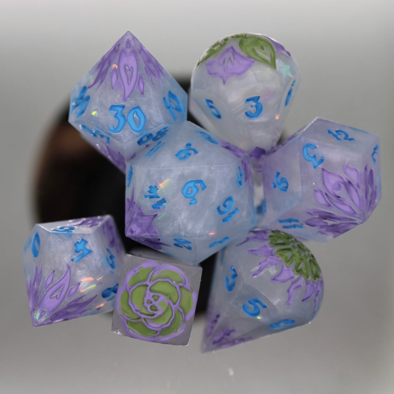 Lavendar Fields Resin Dice Set