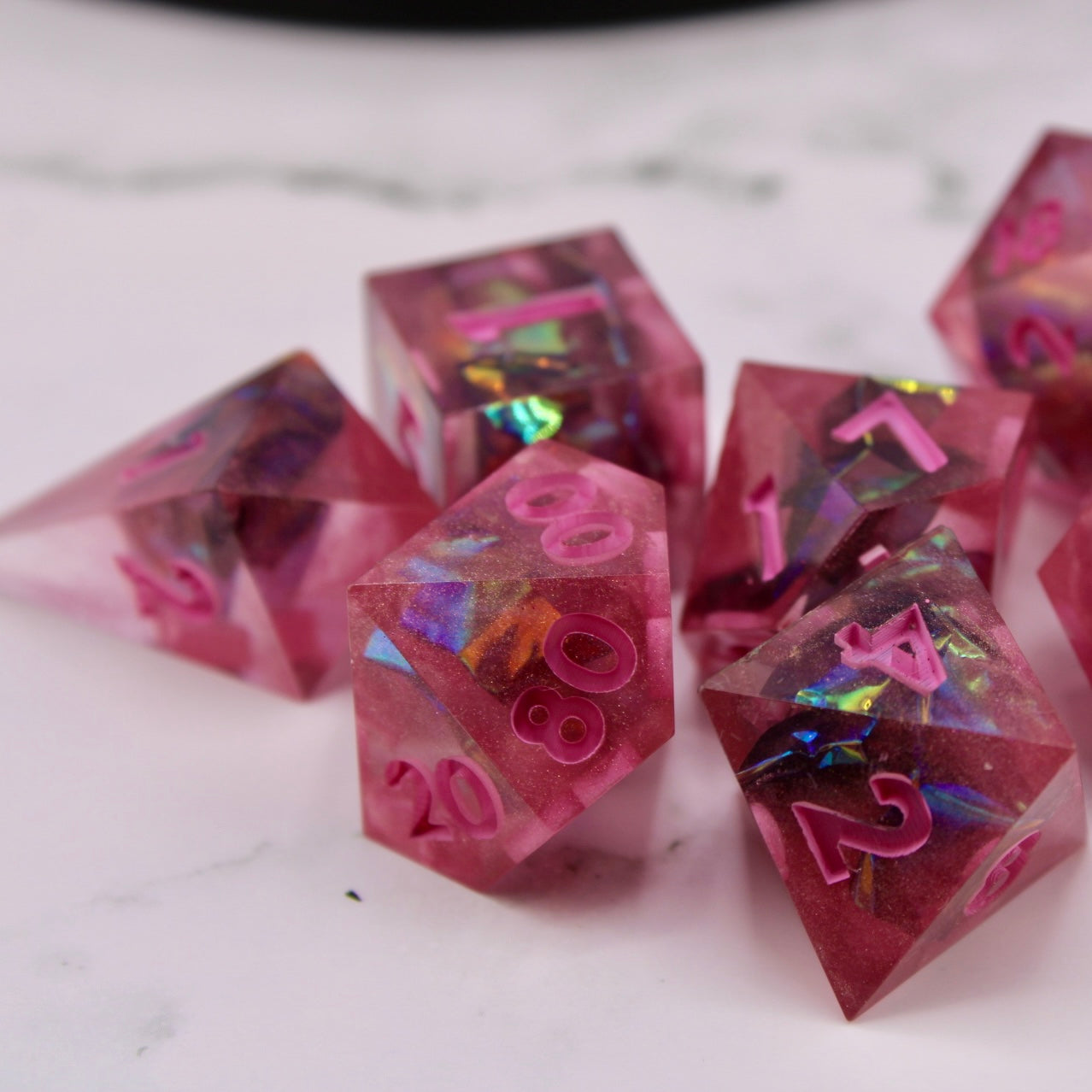 Pink Witch Resin Dice Set