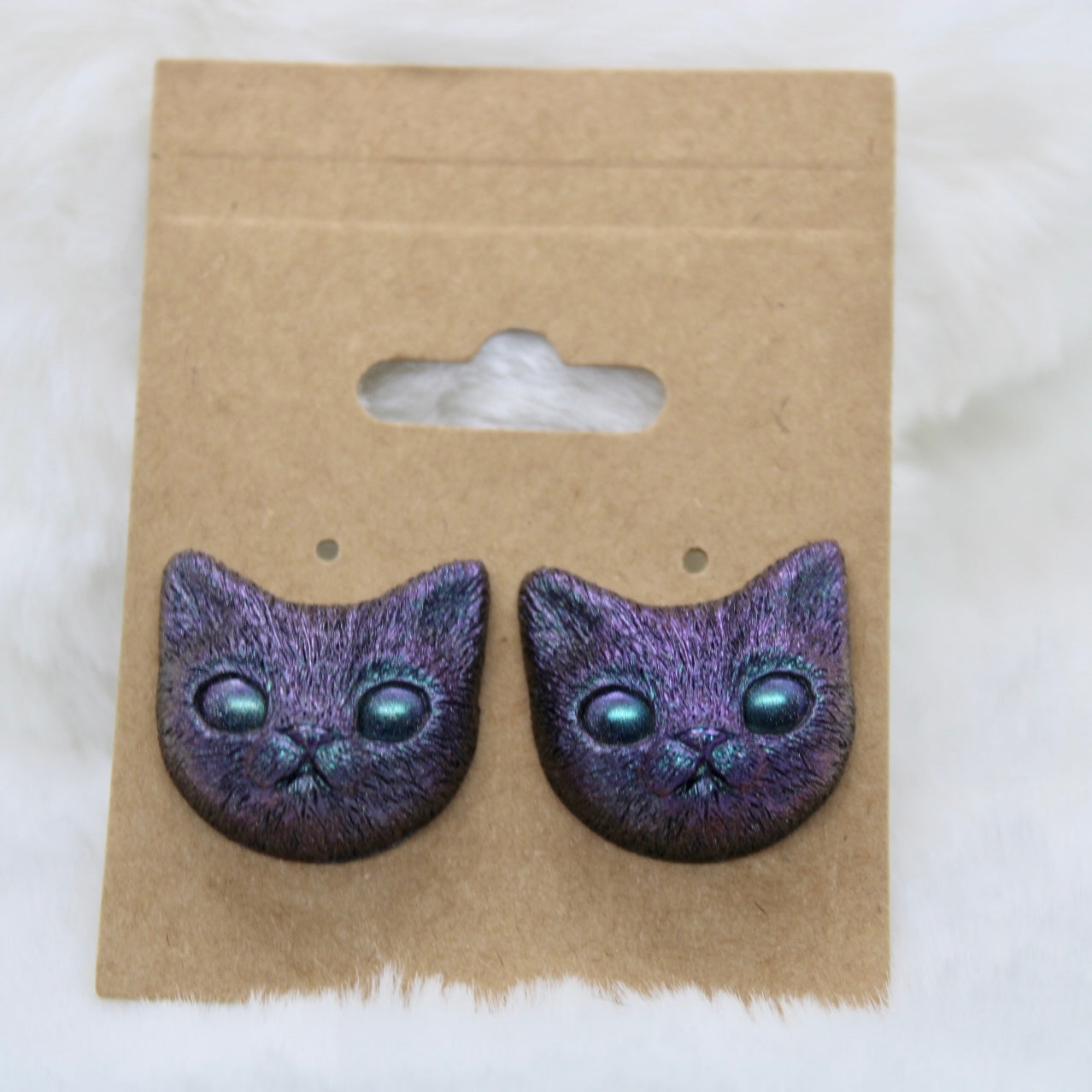 Detailed Kitty Face Studs