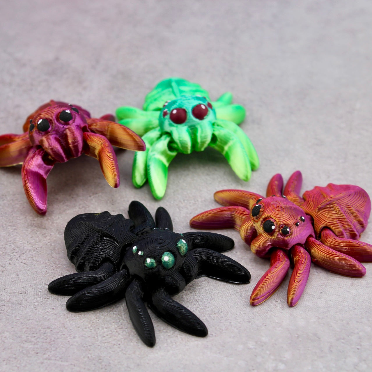 Articulated Friendly Spiders- 3D Print - Random Color