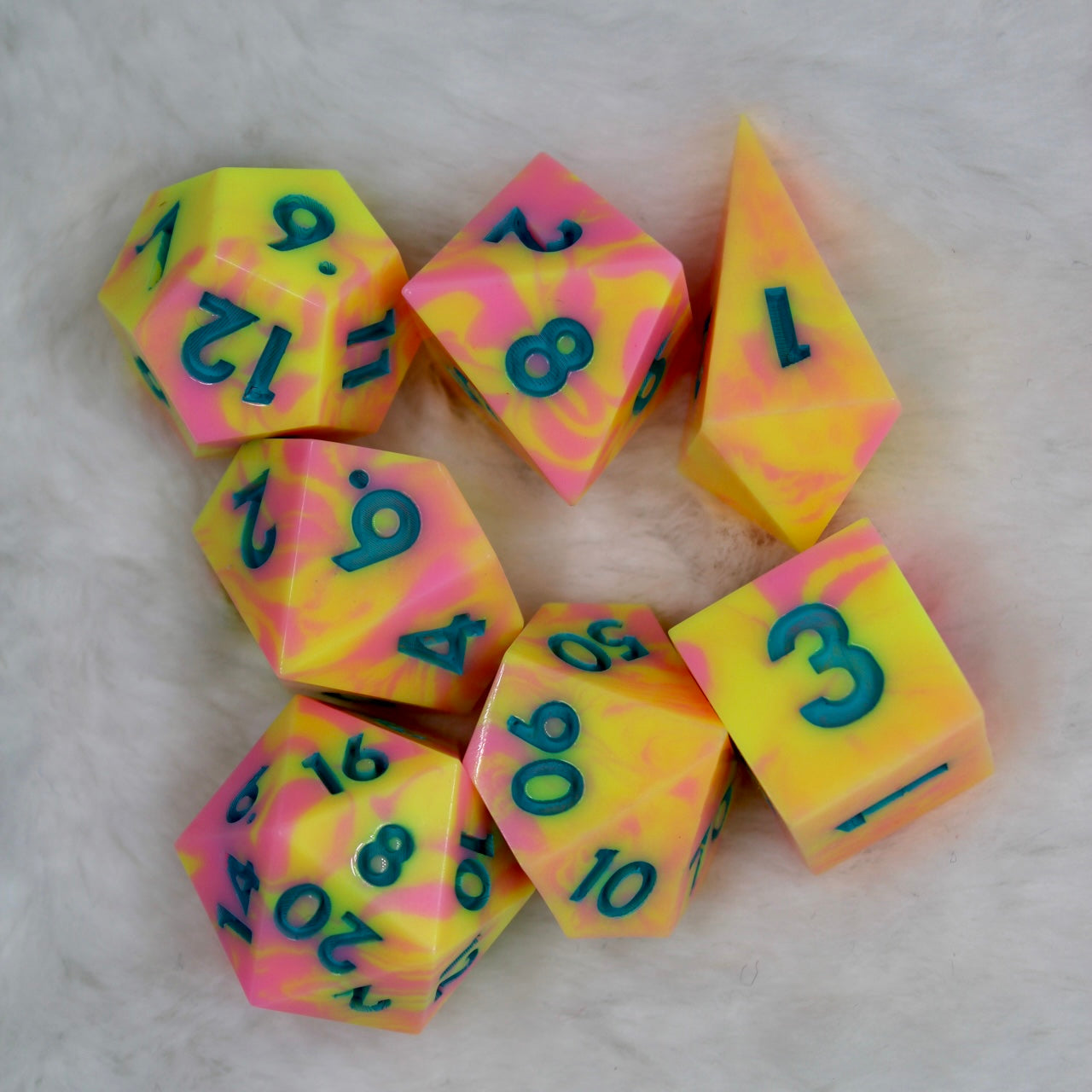 Strawberry Banana Resin Dice Set