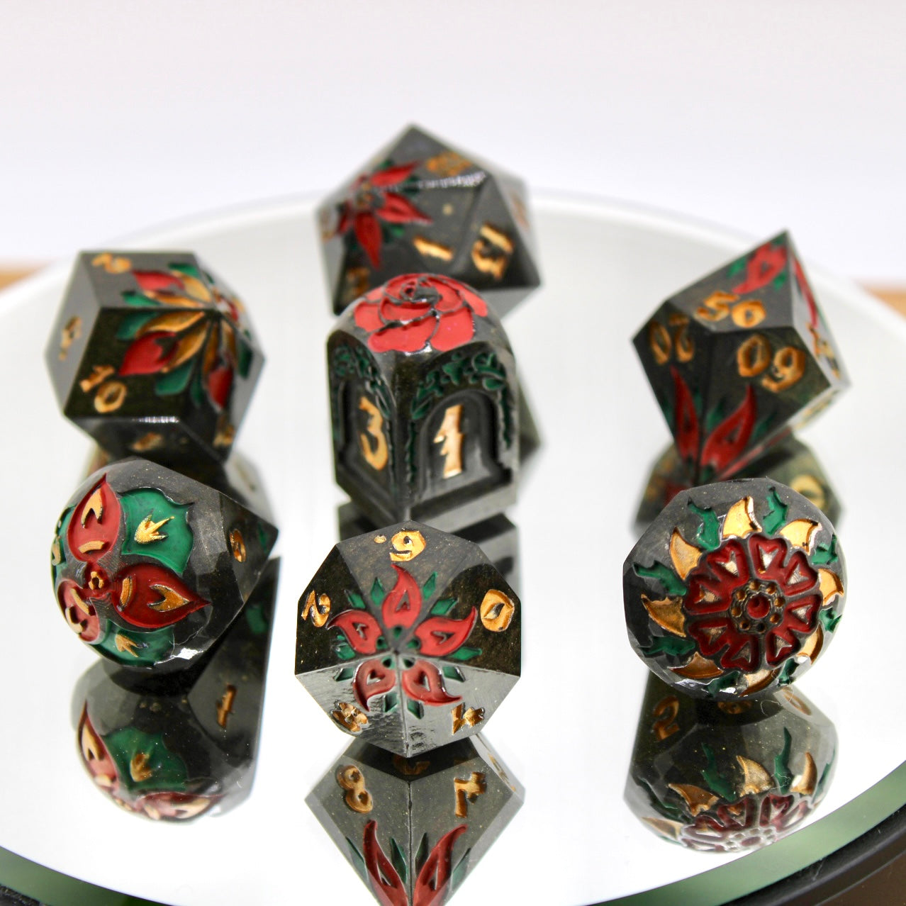 Khokhloma Inspired Resin Dice Set