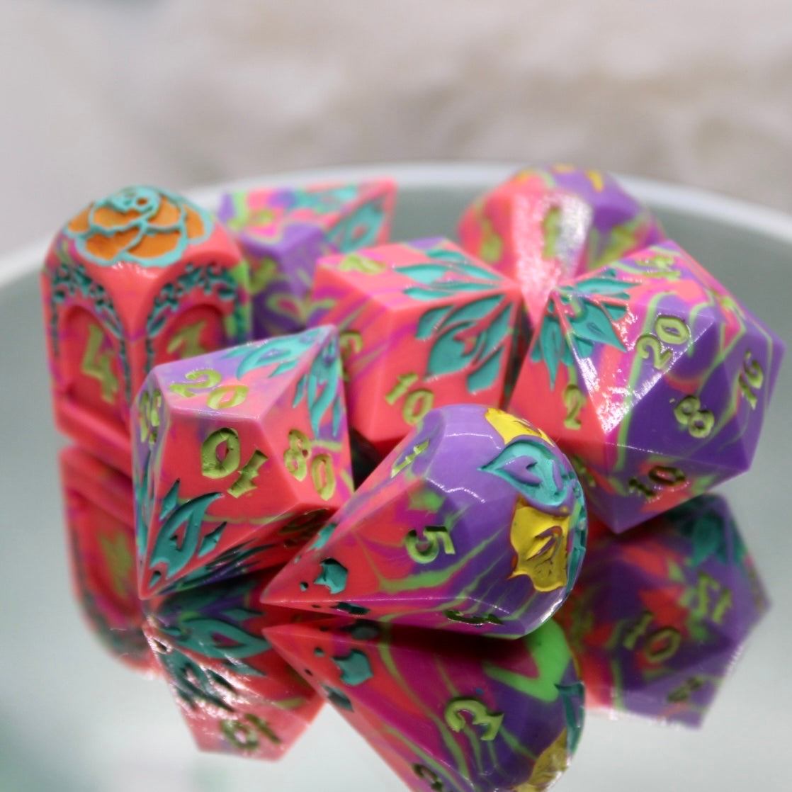 Roller Rink Barbie Resin Dice Set