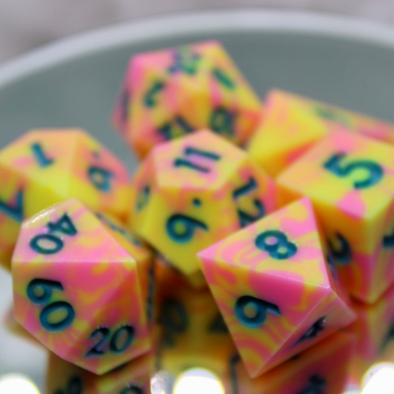 Strawberry Banana Resin Dice Set