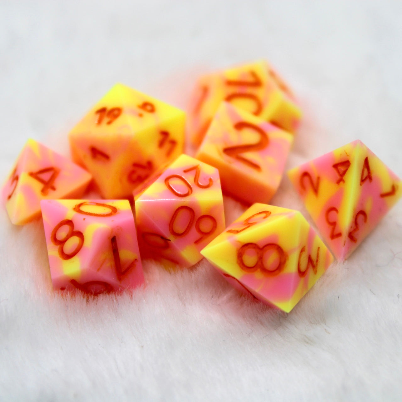 Mini Trix Style Marbled Dice Set