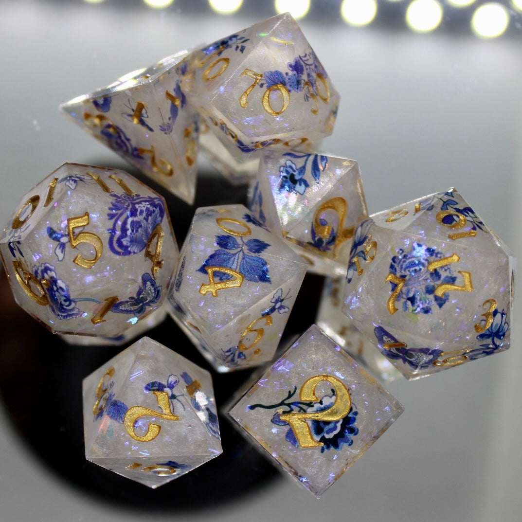 Lomonosov Porcelain Inspired Resin Dice Set