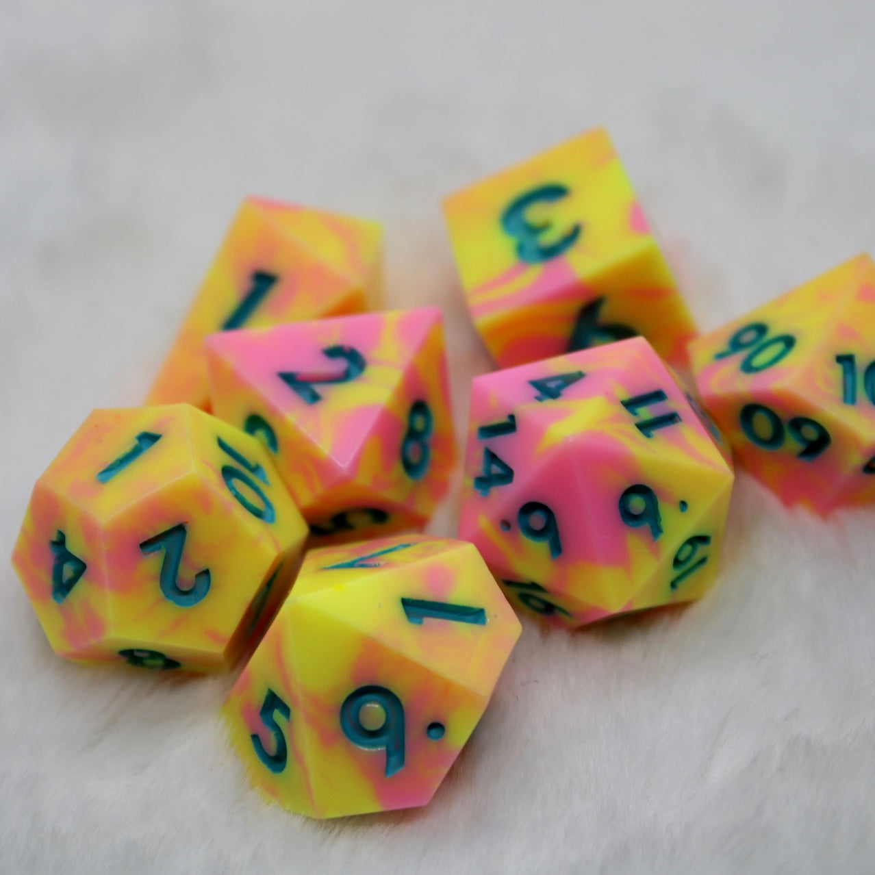 Strawberry Banana Resin Dice Set