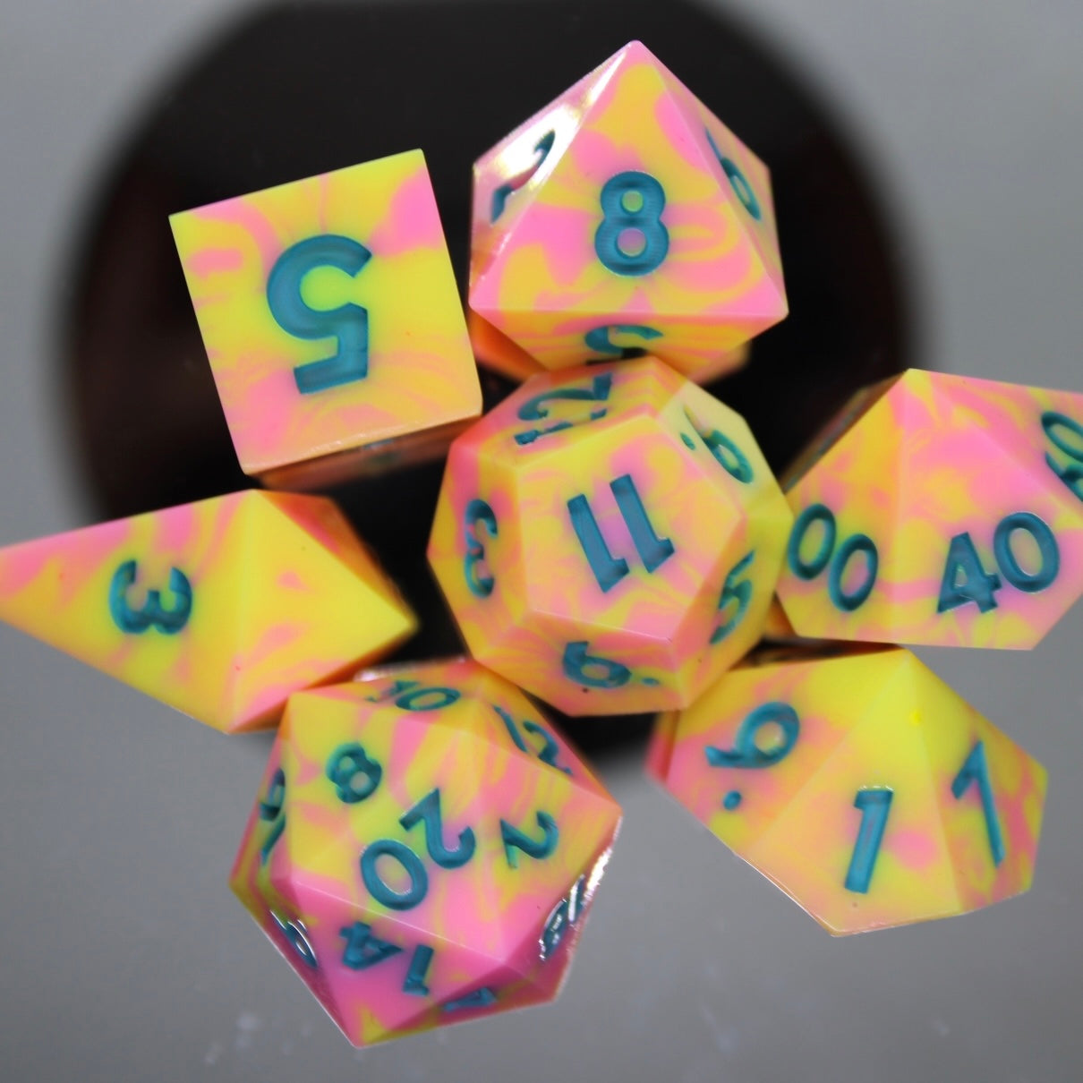 Strawberry Banana Resin Dice Set