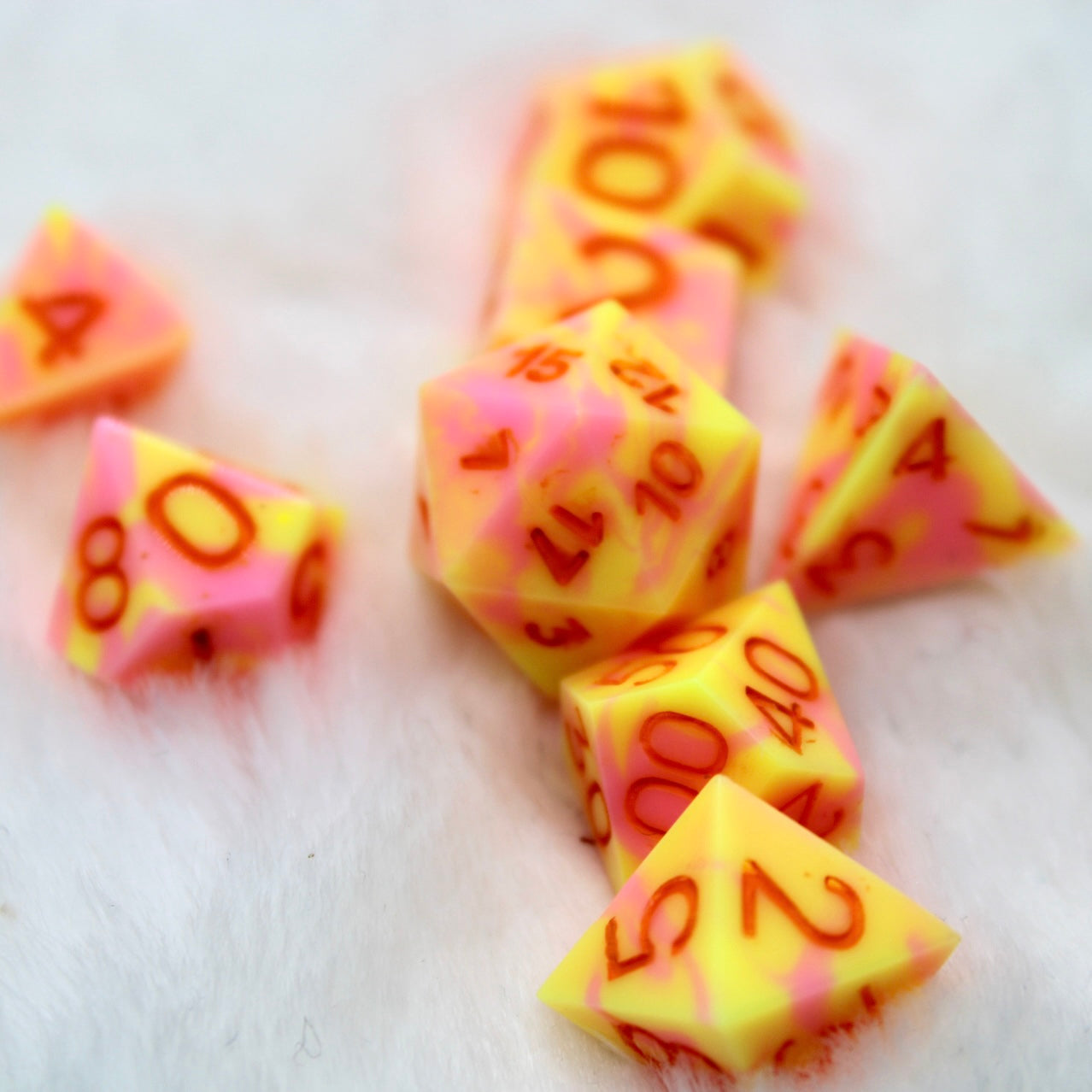 Mini Trix Style Marbled Dice Set