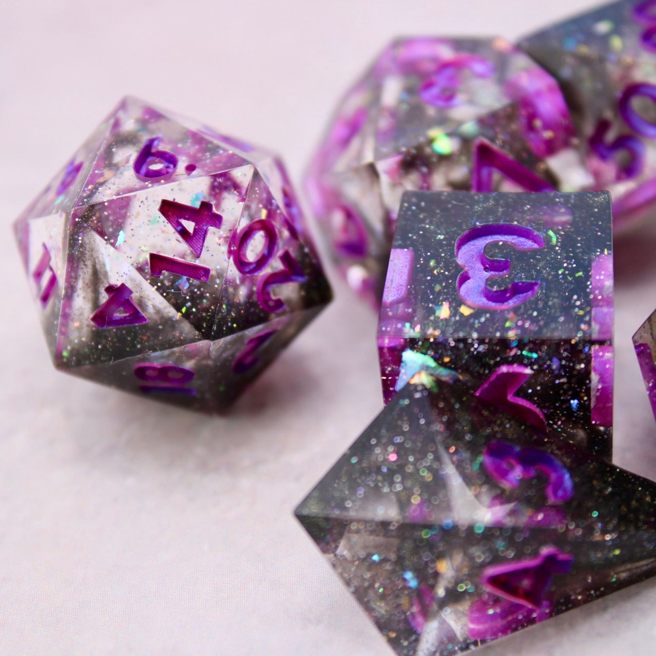 Space Glimmer Resin Dice Set -  Discounted