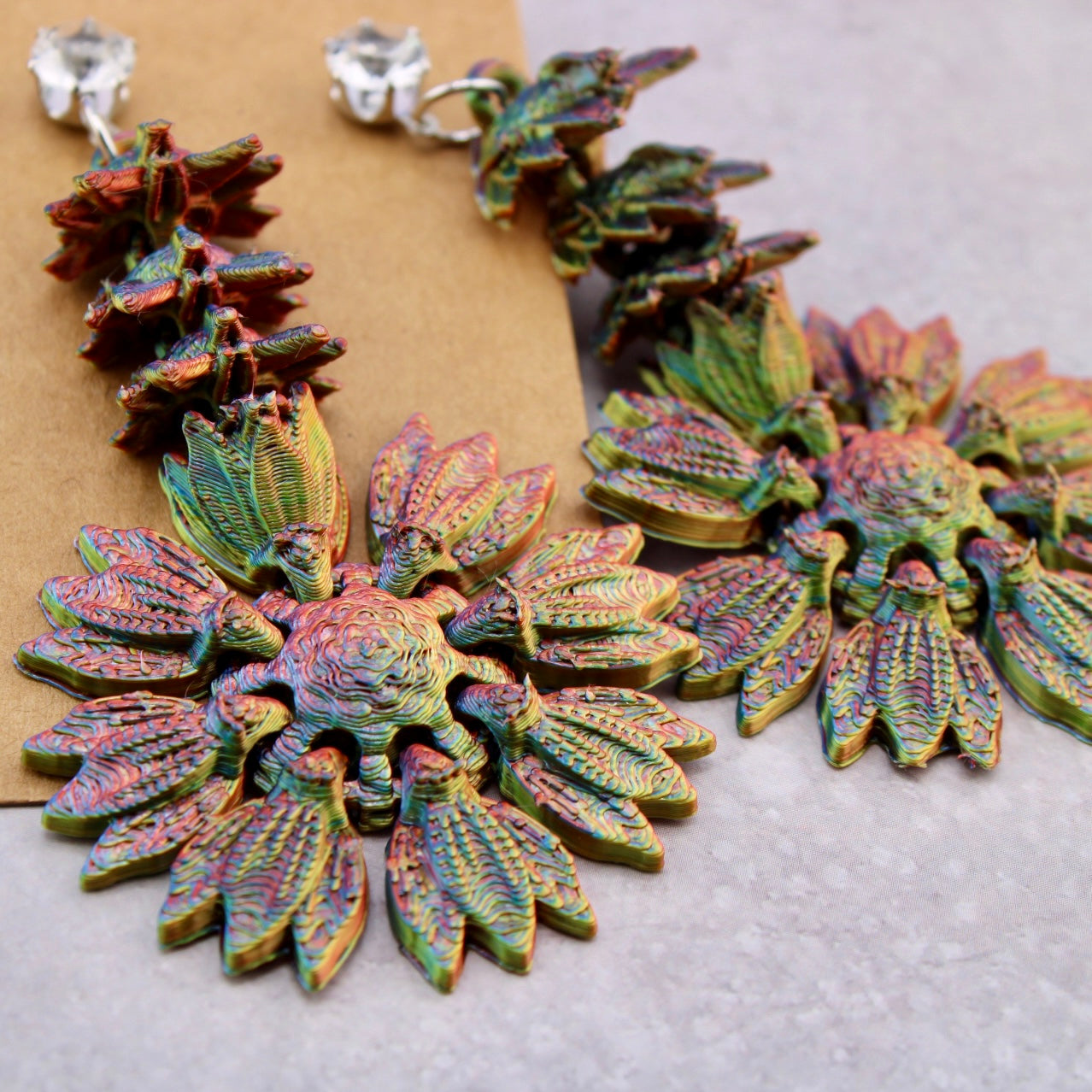 Sunflower Dragon Tail Earrings