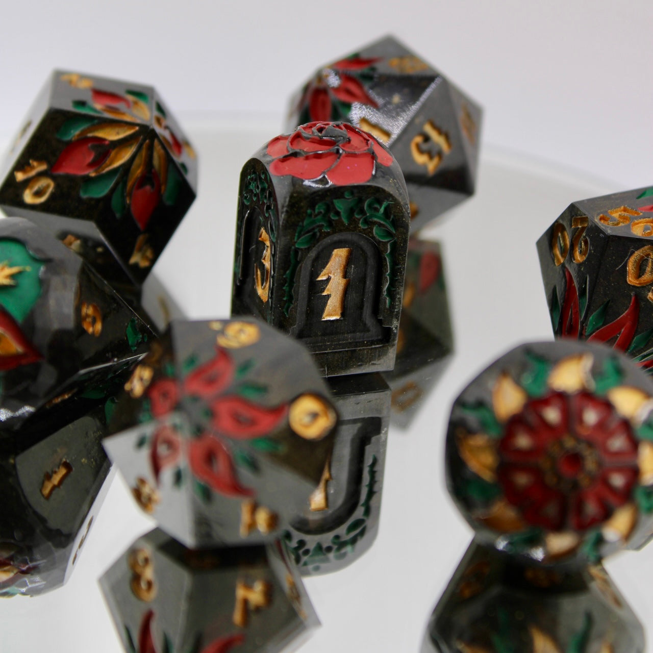 Khokhloma Inspired Resin Dice Set