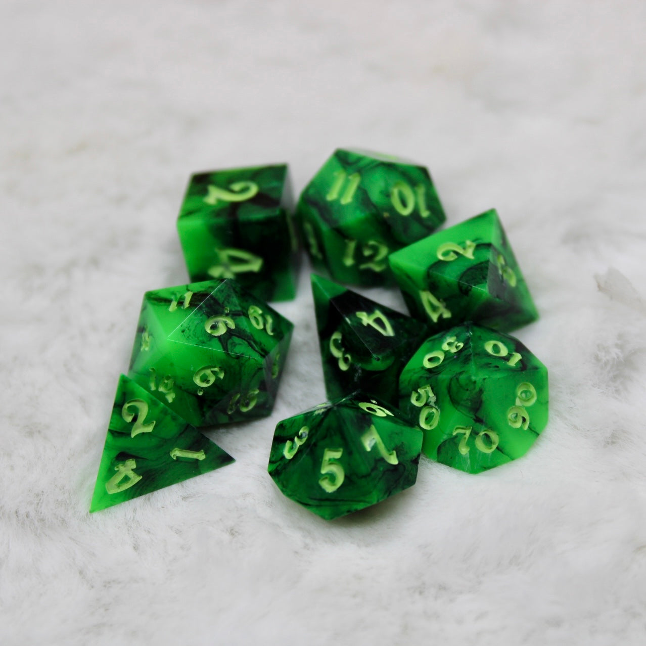 Mini Malachite Inspired Dice Set