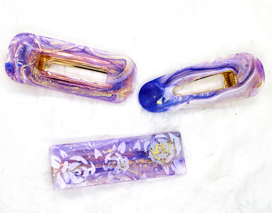 Amethyst Inspired Hair Clips