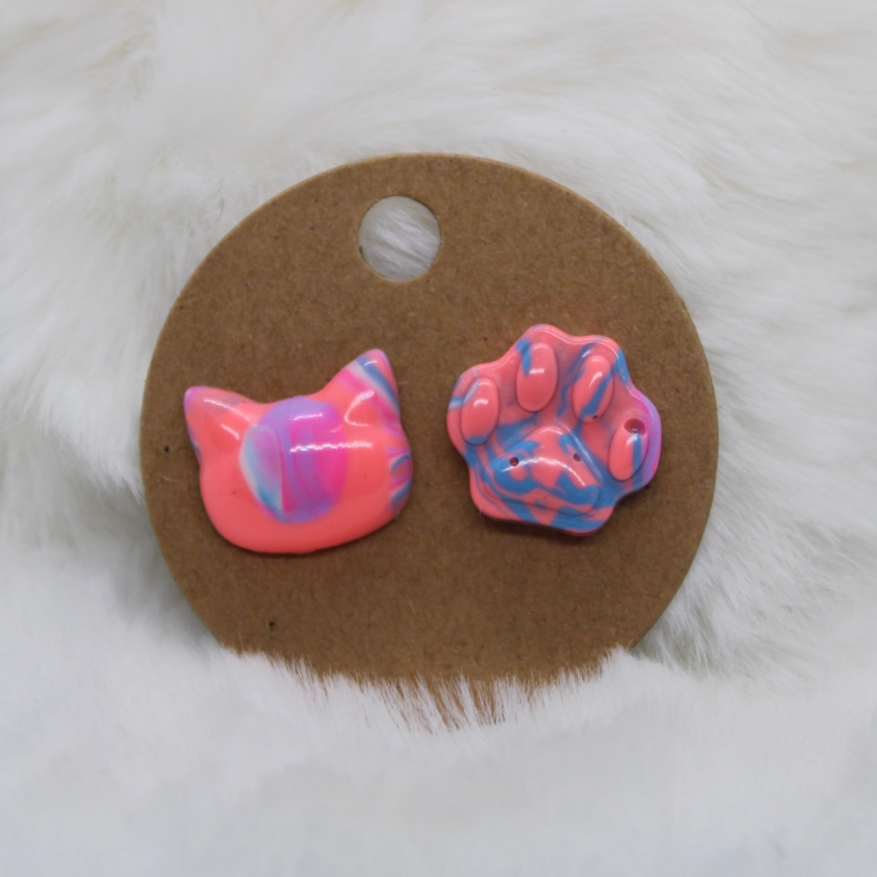 Kitty and Paw Studs