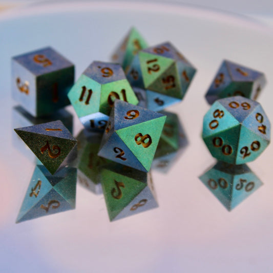 MINI Green Kaleido Shift Resin Dice Set