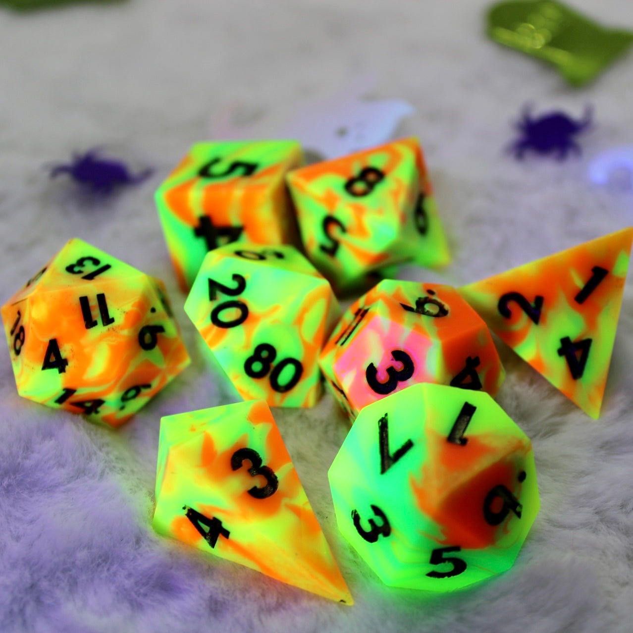 Halloween UV reactive Resin Dice Set Discounted