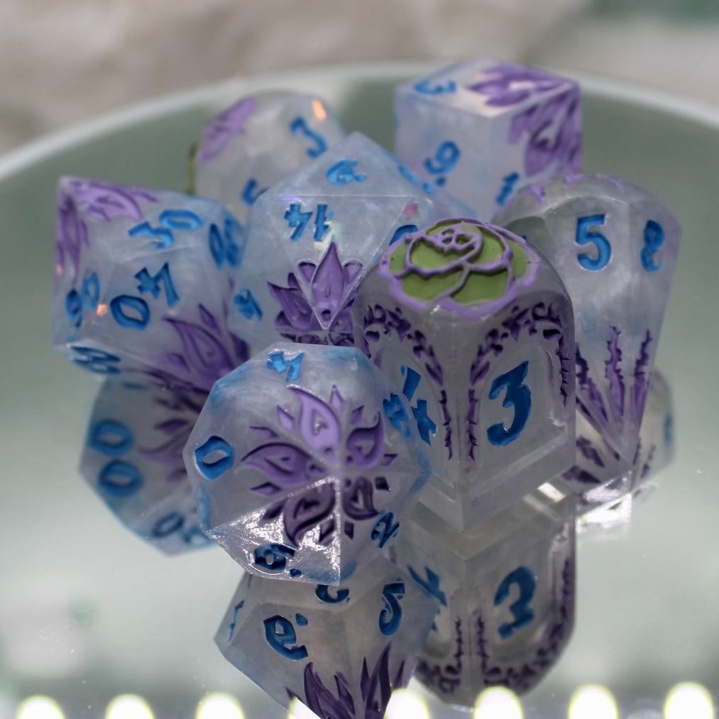 Lavendar Fields Resin Dice Set