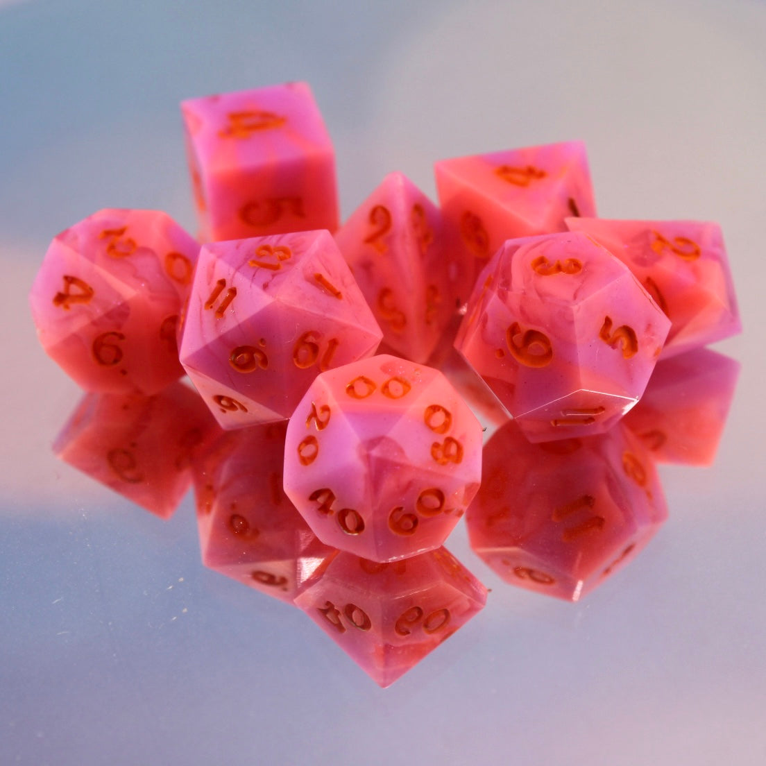 MINI Neon Swirl Resin Dice Set