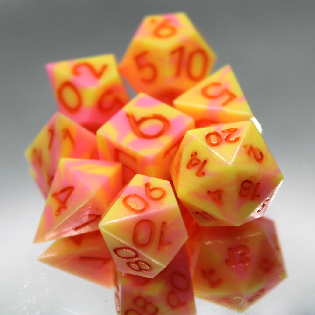 Mini Trix Style Marbled Dice Set