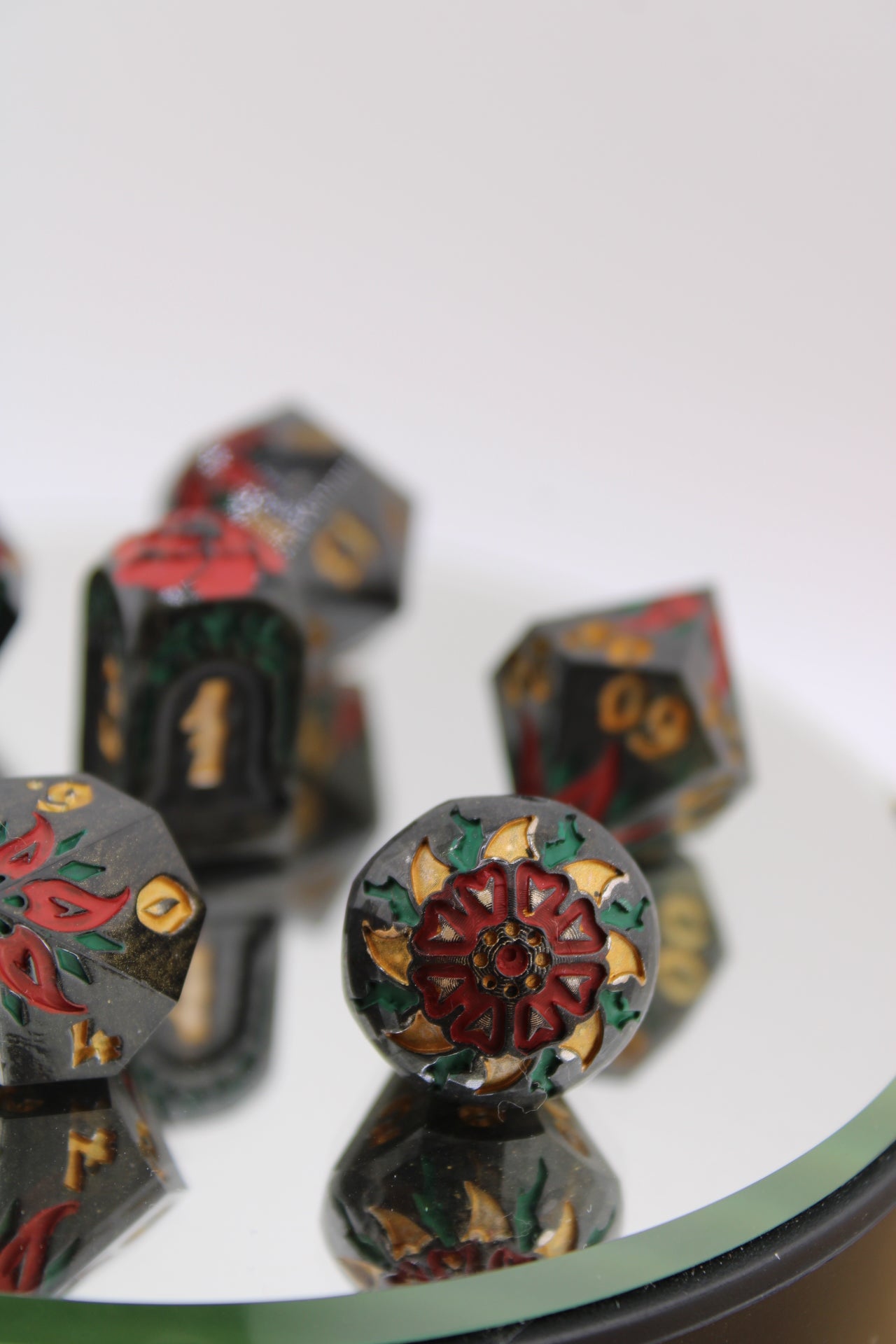 Khokhloma Inspired Resin Dice Set