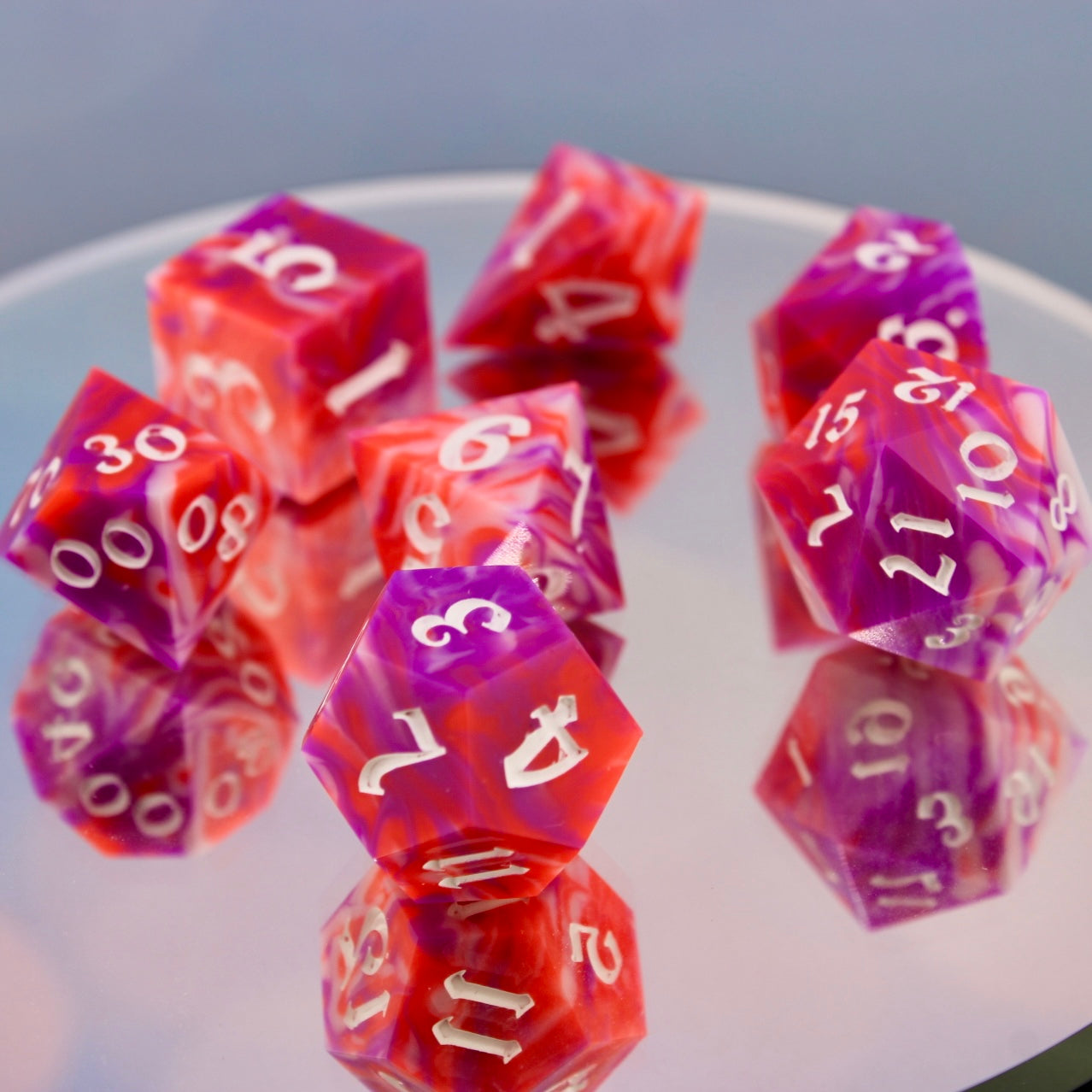 Neon Swirl Resin Dice Set