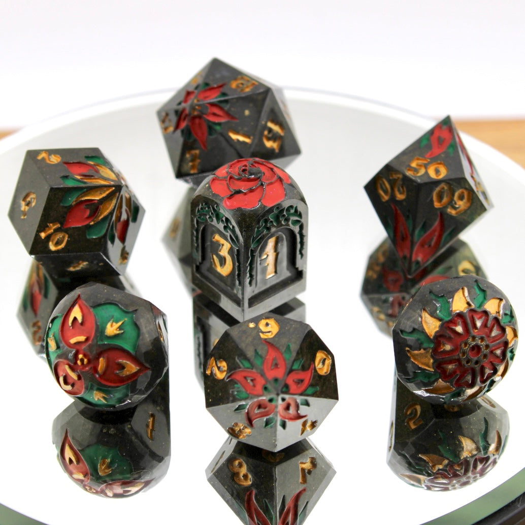 Khokhloma Inspired Resin Dice Set