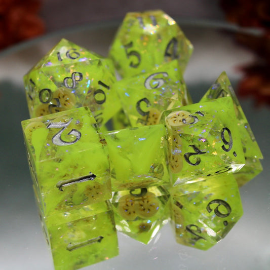 Banana Madness UV reactive Resin Dice Set