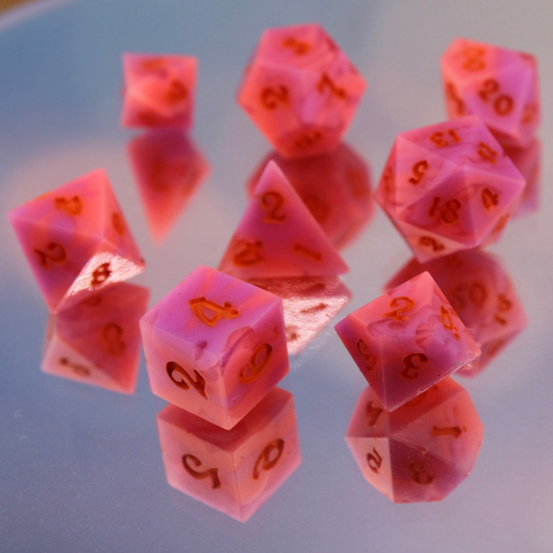 MINI Neon Swirl Resin Dice Set