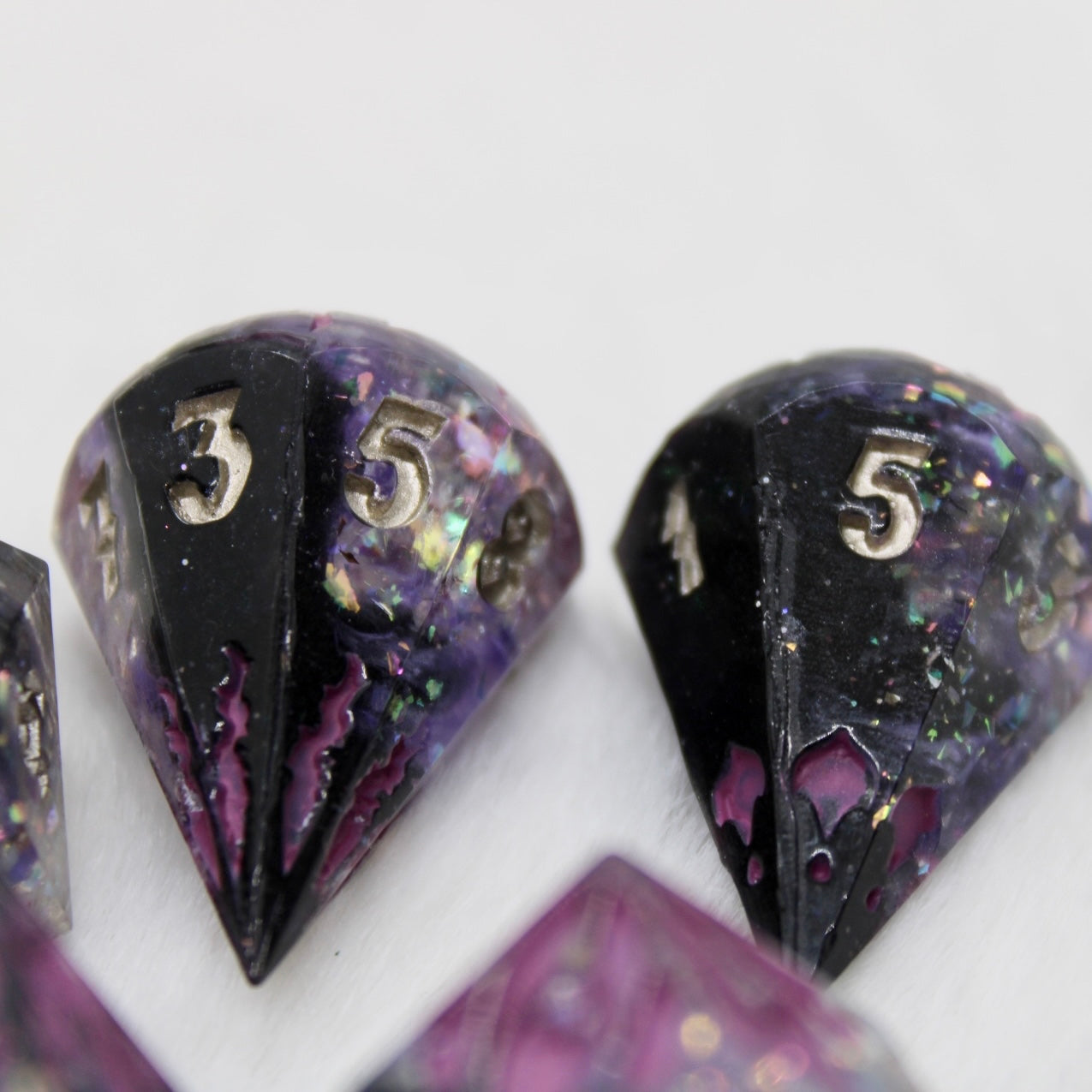 Purple Pleasure Resin Dice Set (note flaws)