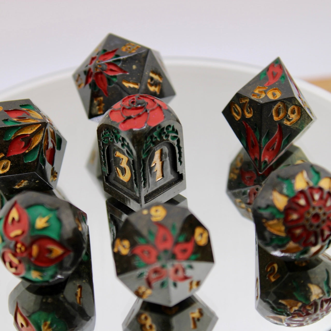 Khokhloma Inspired Resin Dice Set