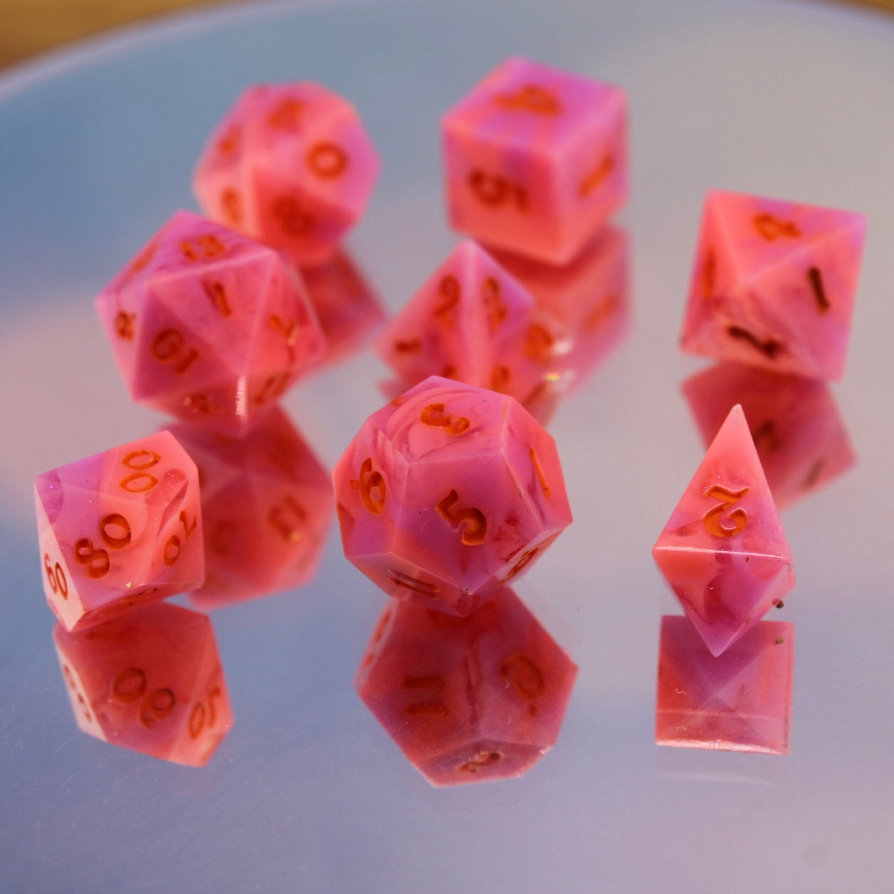 MINI Neon Swirl Resin Dice Set