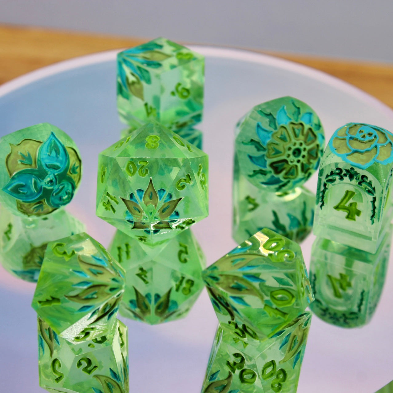 Antique Glass Inspired Resin Dice Set