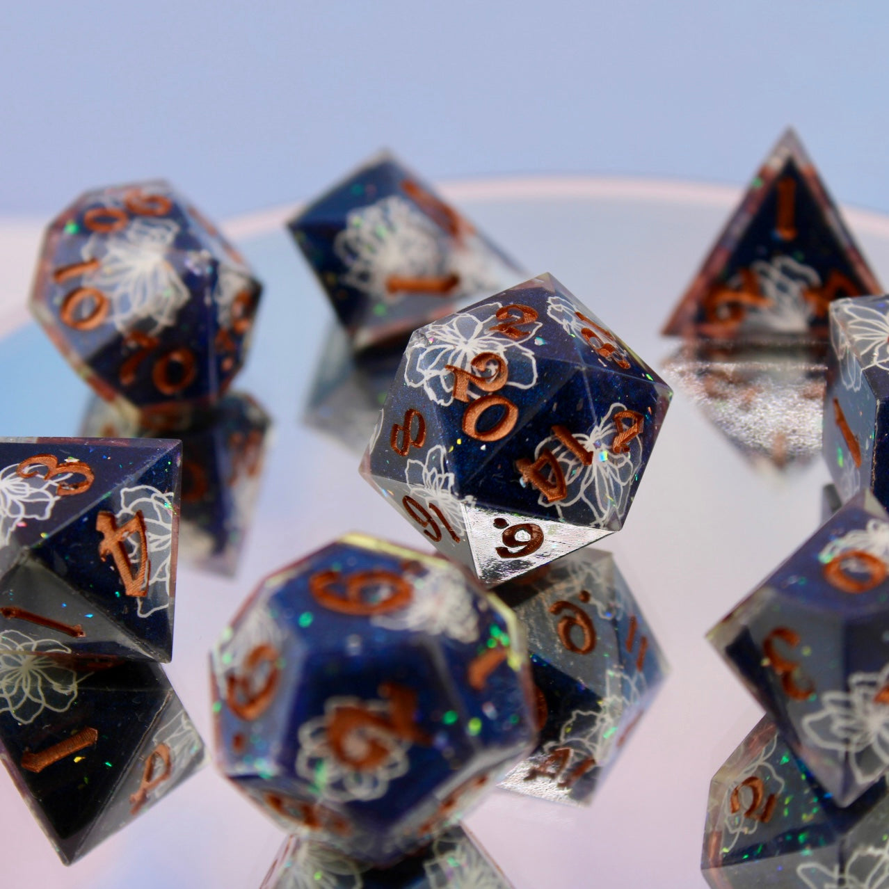 Lace Flower Resin Dice Set