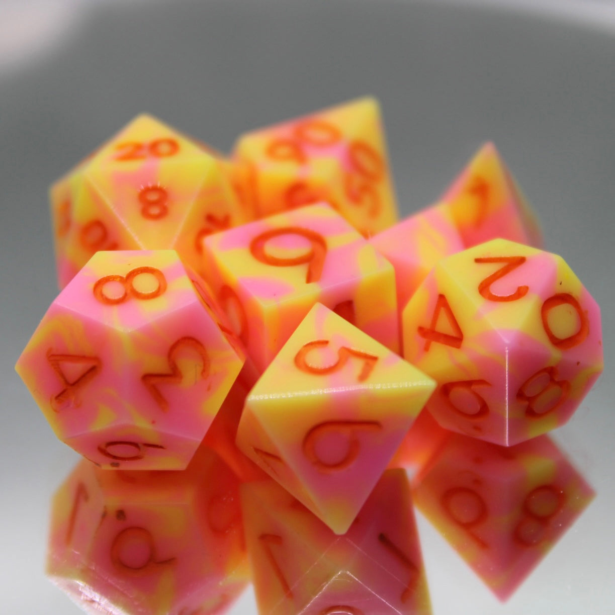 Mini Trix Style Marbled Dice Set