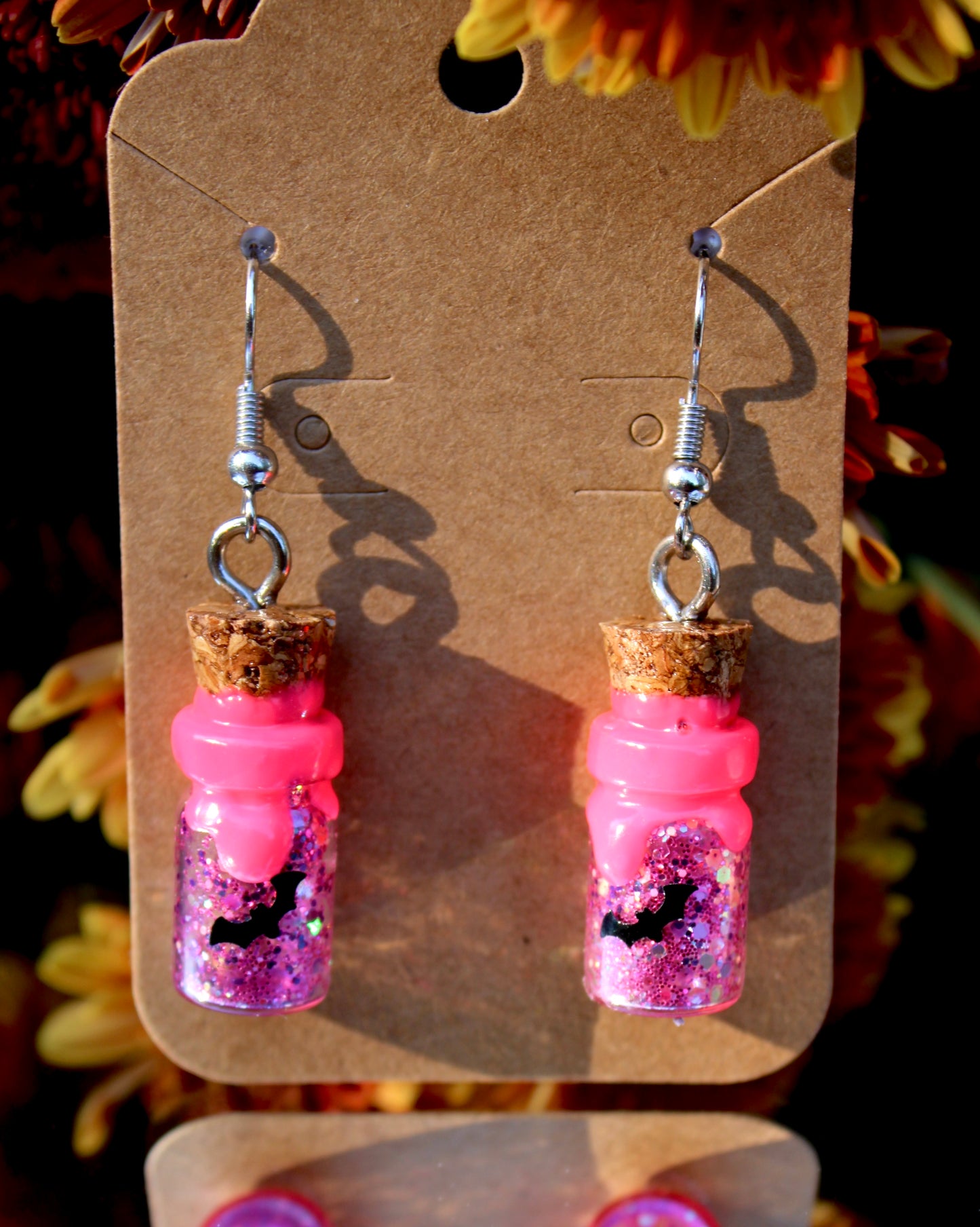 Spooky Bat Drippy Potion Earrings