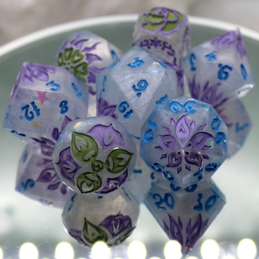 Lavendar Fields Resin Dice Set