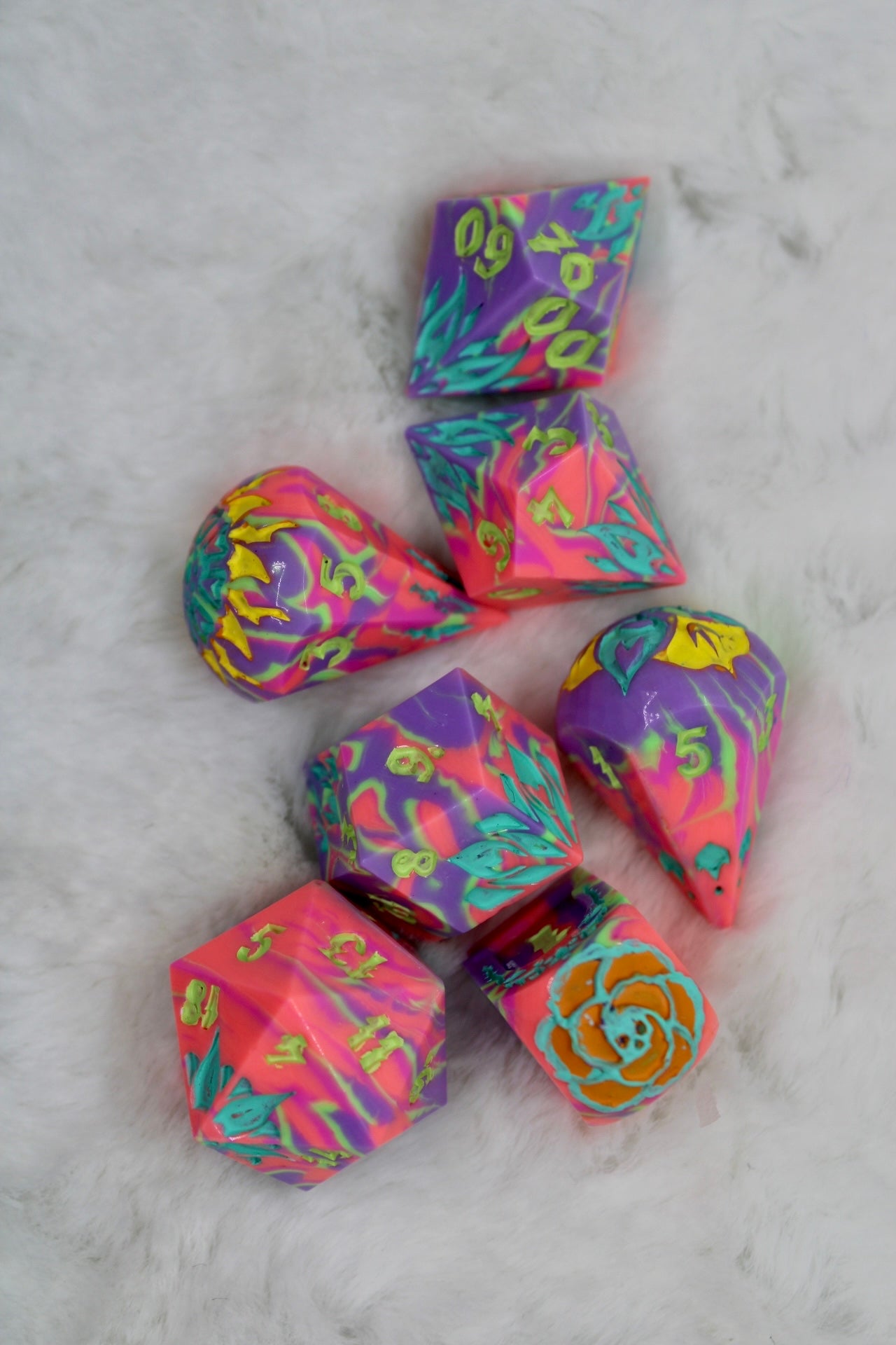 Roller Rink Barbie Resin Dice Set