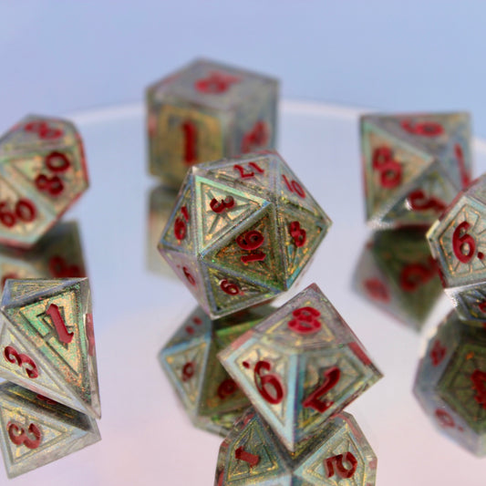 Stained Glass Inspired Resin Dice Set