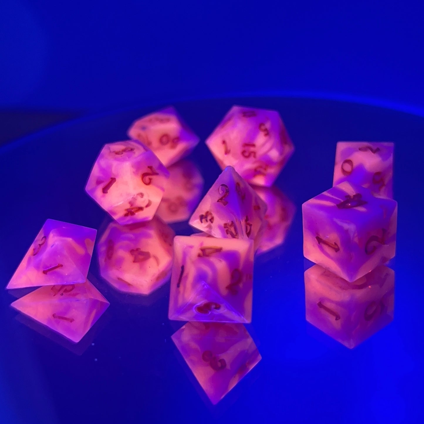 MINI Neon Swirl Resin Dice Set