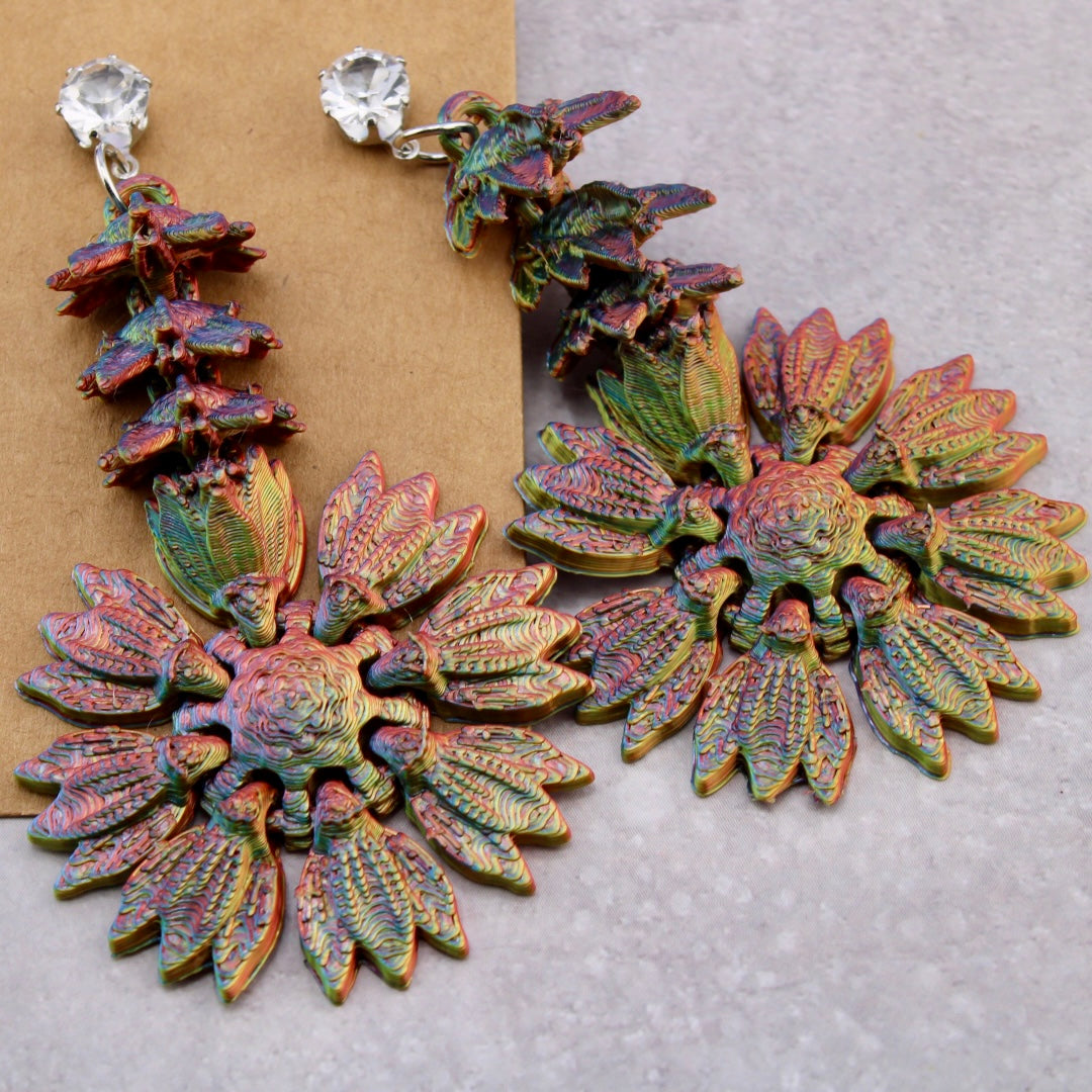 Sunflower Dragon Tail Earrings