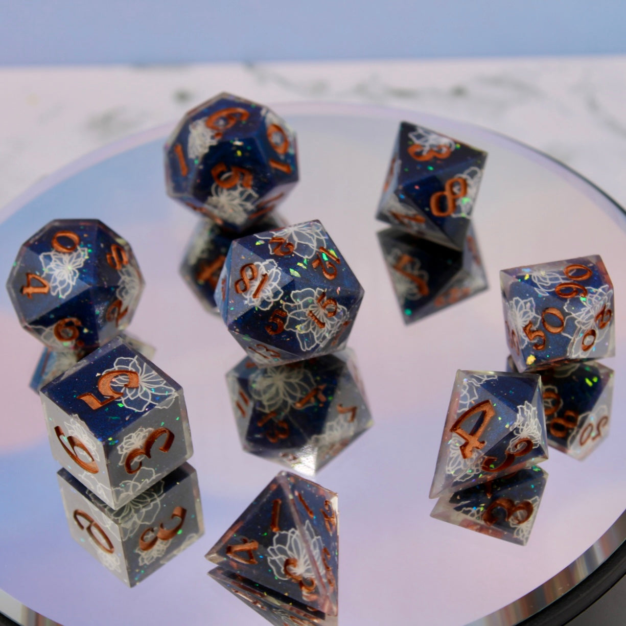 Lace Flower Resin Dice Set